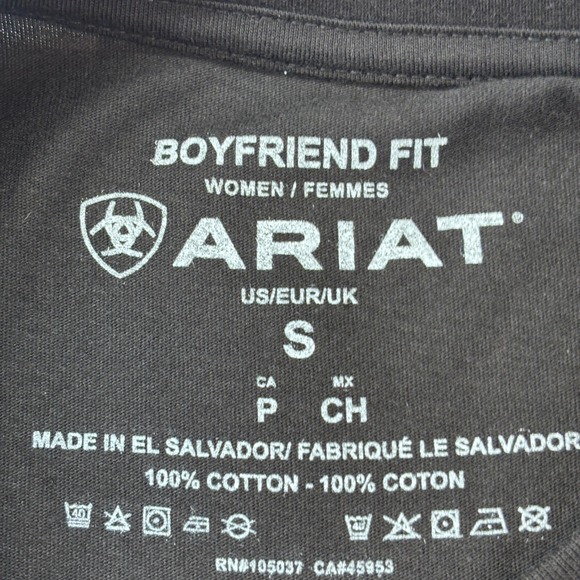 Ariat Womens Black Boyfriend Short Sleeve T Shirt Small New Cowboy Boot Graphic - Picture 3 of 10